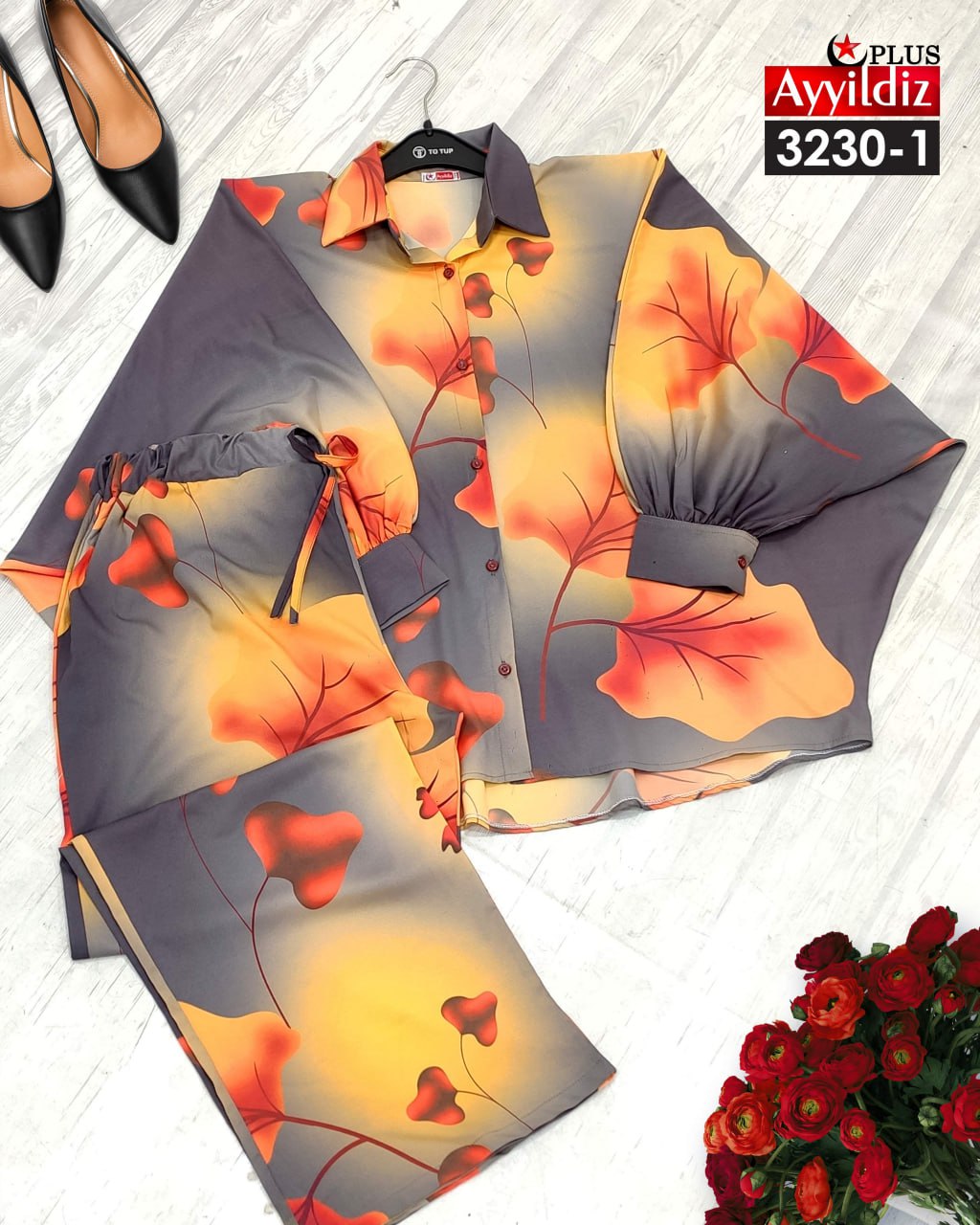 ست بلوز شلوار زنانه مجلسی سایز بزرگ کد 3230
