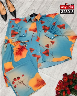 ست بلوز شلوار زنانه مجلسی سایز بزرگ کد 3230