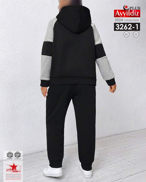 ست هودی شلوار زنانه سایز بزرگ کد 3262