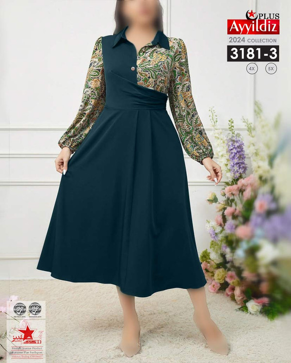 پیراهن مجلسی زنانه سایز بزرگ کد 3181