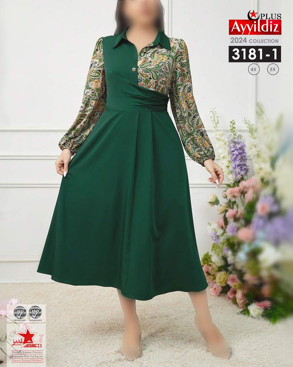 پیراهن مجلسی زنانه سایز بزرگ کد 3181