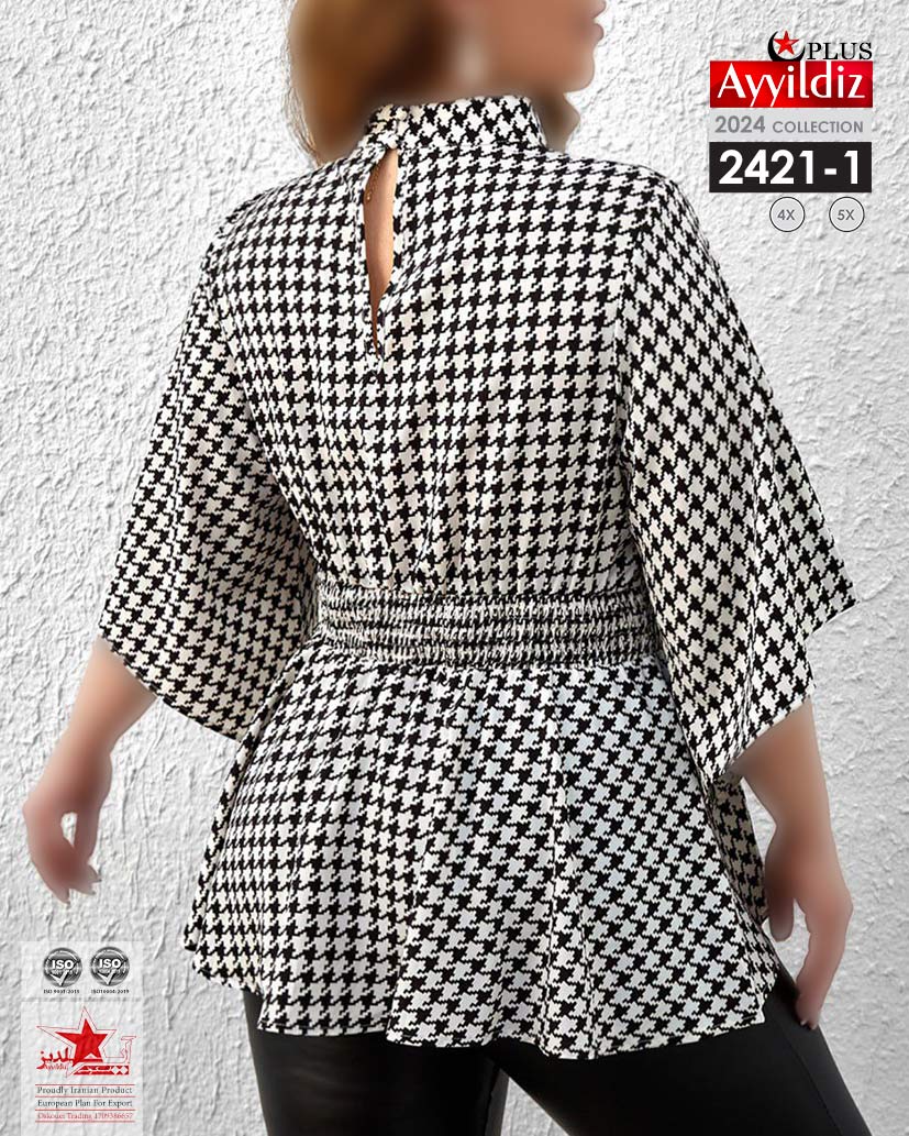 شومیز مجلسی زنانه سایز بزرگ کد 2421