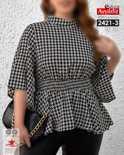 شومیز مجلسی زنانه سایز بزرگ کد 2421