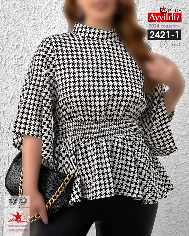 شومیز مجلسی زنانه سایز بزرگ کد 2421