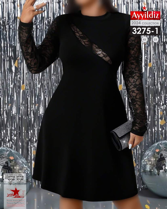 پیراهن مجلسی زنانه سایز بزرگ کد 3275