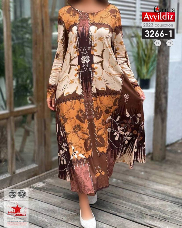 پیراهن راحتی زنانه سایز بزرگ کد 3266