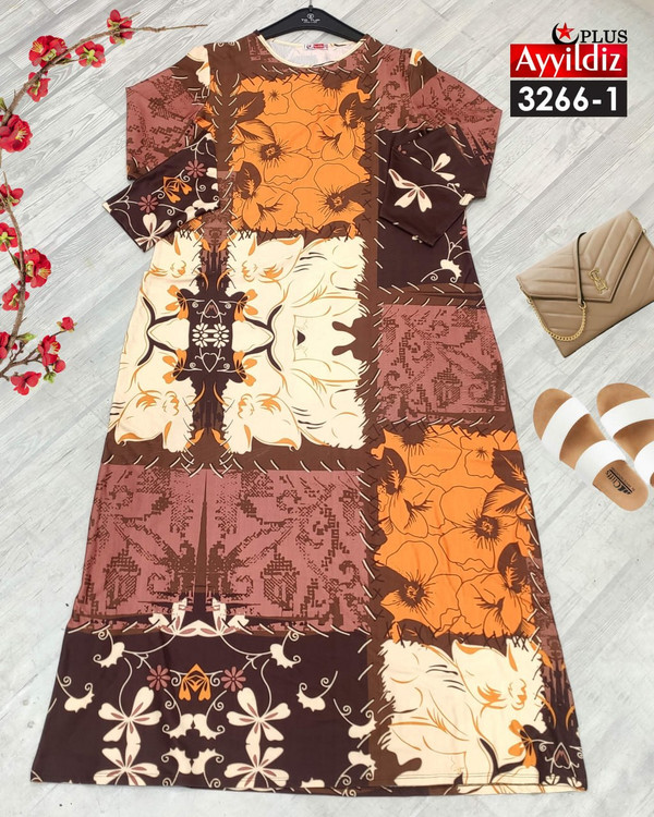 پیراهن راحتی زنانه سایز بزرگ کد 3266