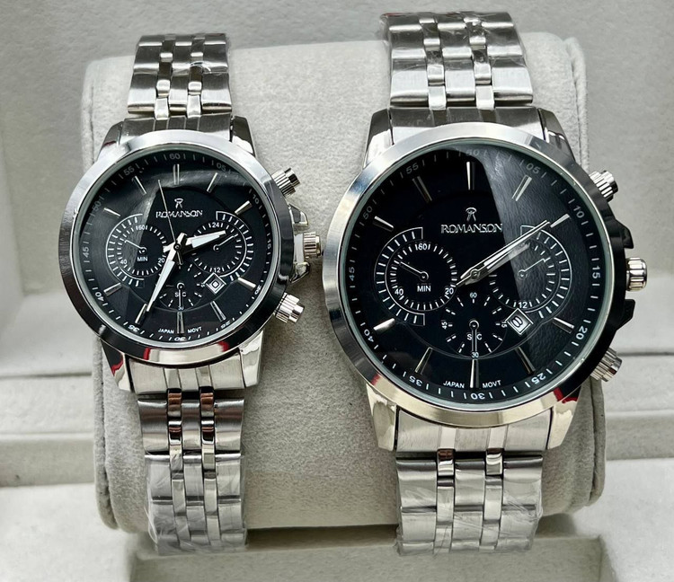 ساعت رومانسون بنداستیل صفحه مشکی کد 369528