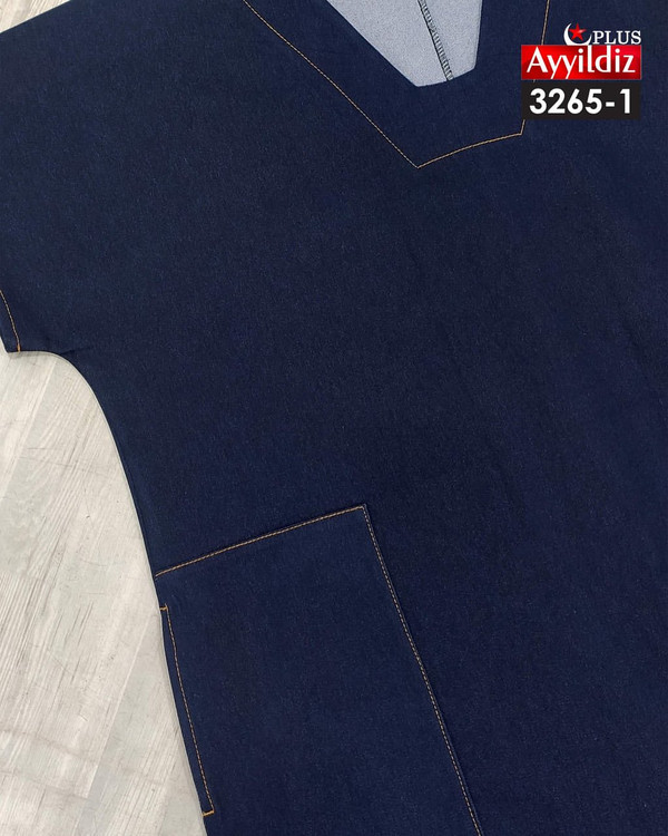 تونیک جین زنانه سایز بزرگ کد 3265