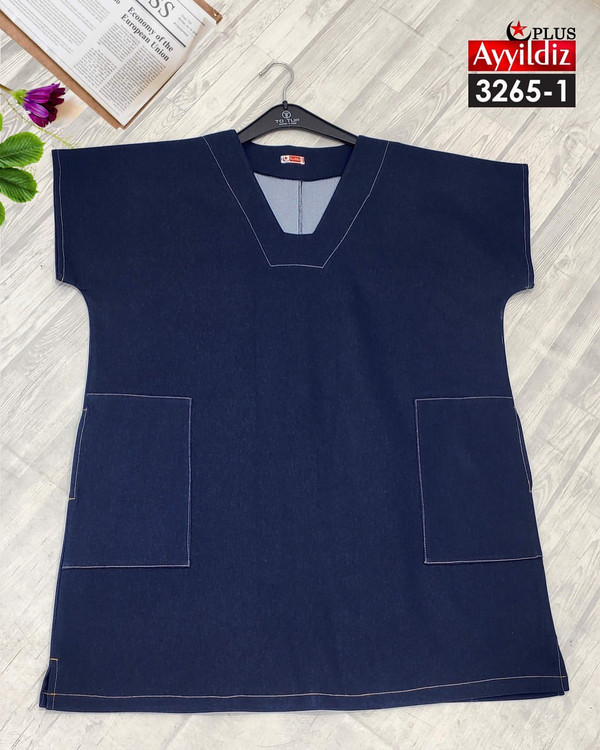 تونیک جین زنانه سایز بزرگ کد 3265