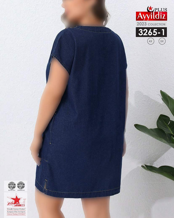 تونیک جین زنانه سایز بزرگ کد 3265