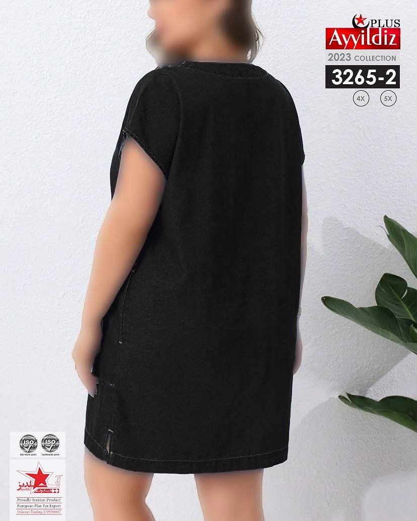تونیک جین زنانه سایز بزرگ کد 3265