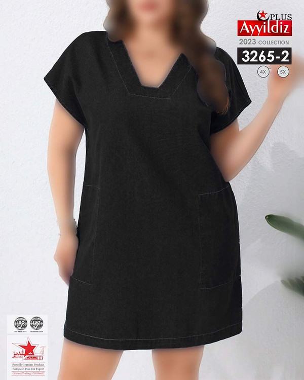 تونیک جین زنانه سایز بزرگ کد 3265