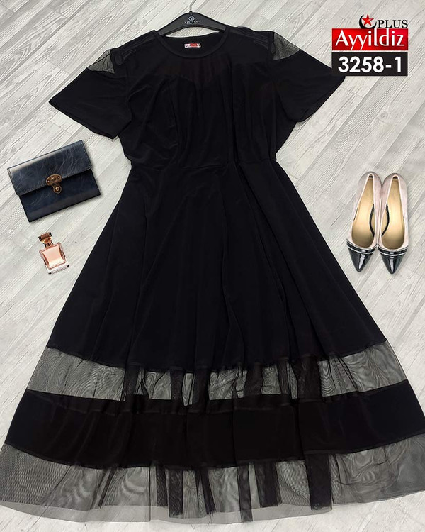 پیراهن مجلسی زنانه سایز بزرگ کد 3258