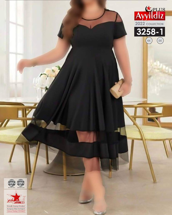 پیراهن مجلسی زنانه سایز بزرگ کد 3258