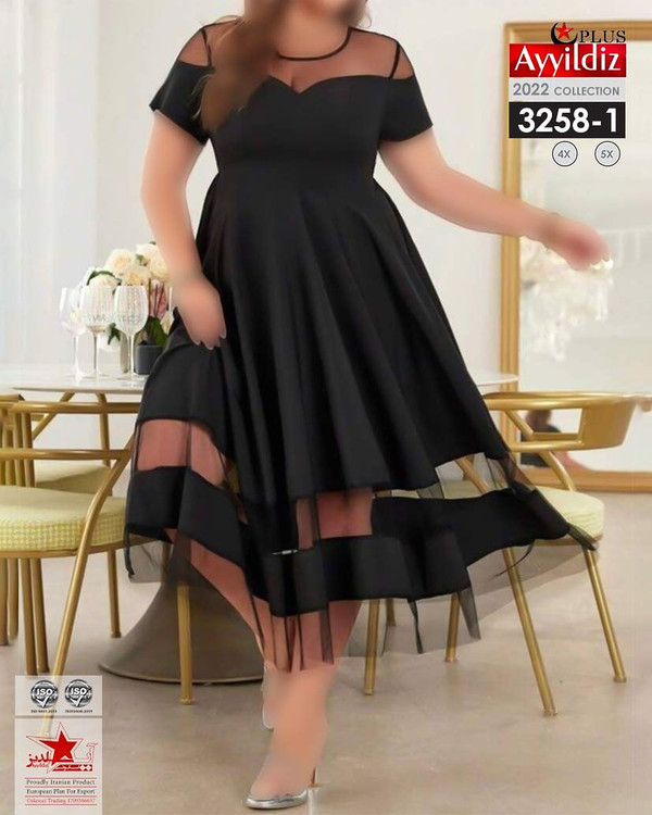 پیراهن مجلسی زنانه سایز بزرگ کد 3258