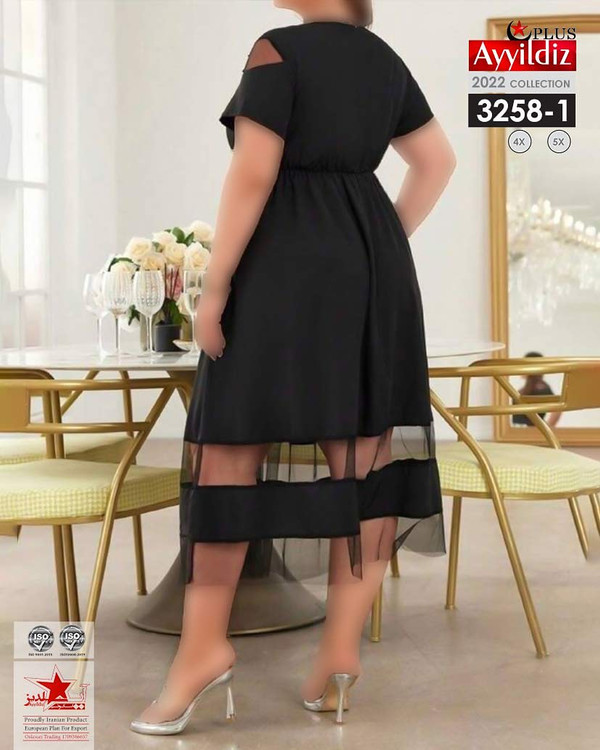 پیراهن مجلسی زنانه سایز بزرگ کد 3258