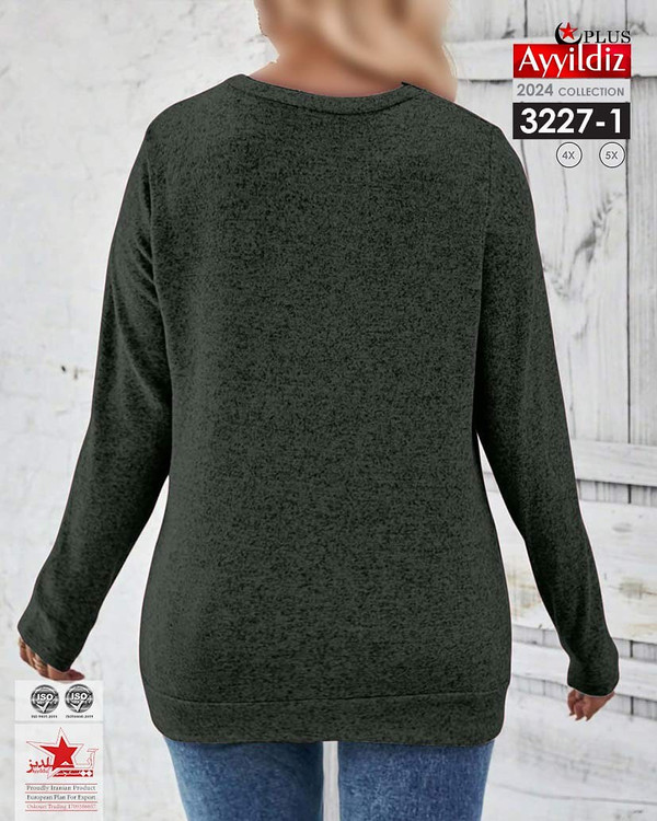 بلوز آستین بلند زنانه سایز بزرگ کد 3227