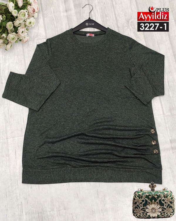 بلوز آستین بلند زنانه سایز بزرگ کد 3227