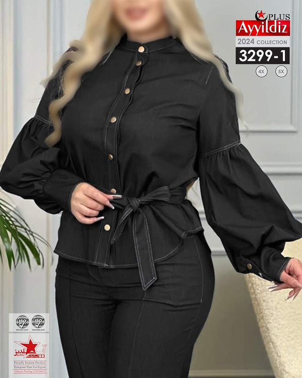 ست بلوز شلوار اسپورت سایز بزرگ کد 3299