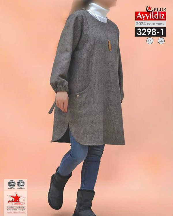 مانتو / تونیک / زنانه سایز بزرگ کد 3298
