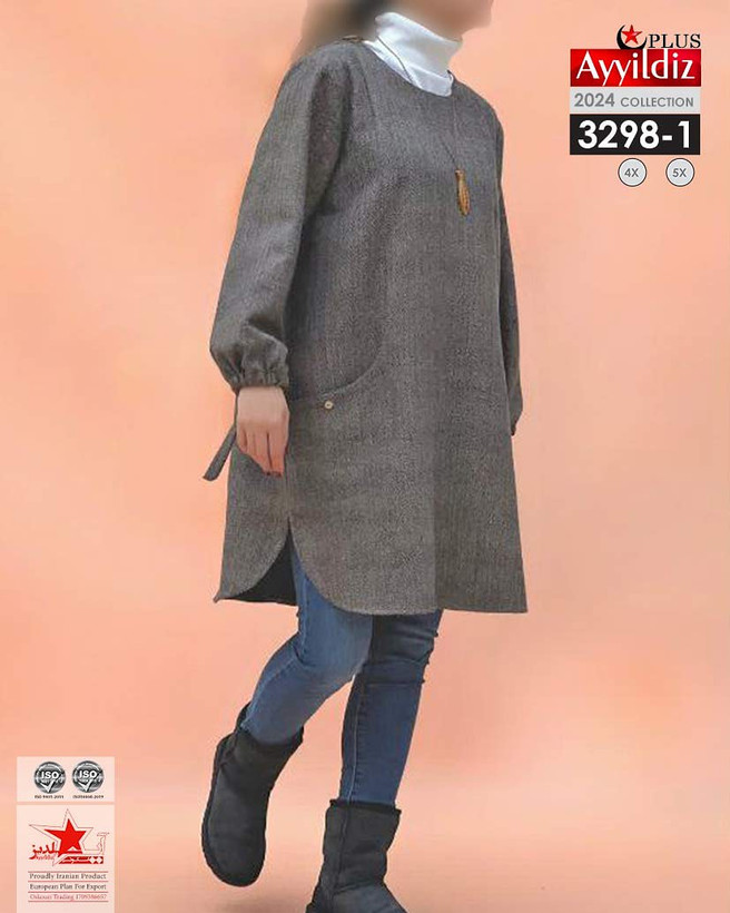 مانتو / تونیک / زنانه سایز بزرگ کد 3298