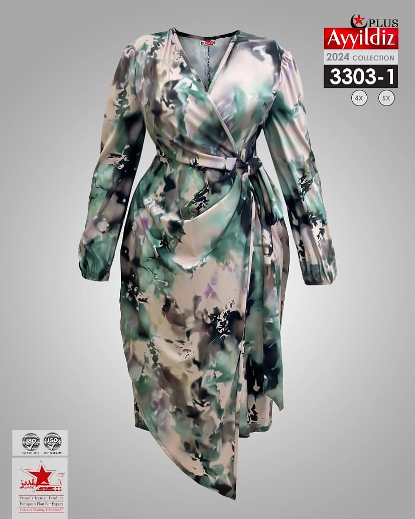 پیراهن مجلسی زنانه سایز بزرگ کد 3303