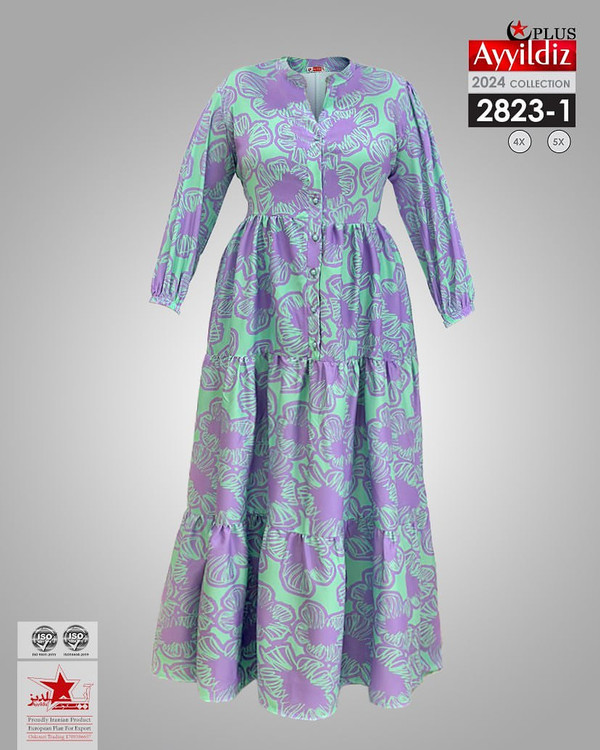 پیراهن مجلسی زنانه سایز بزرگ کد 2823