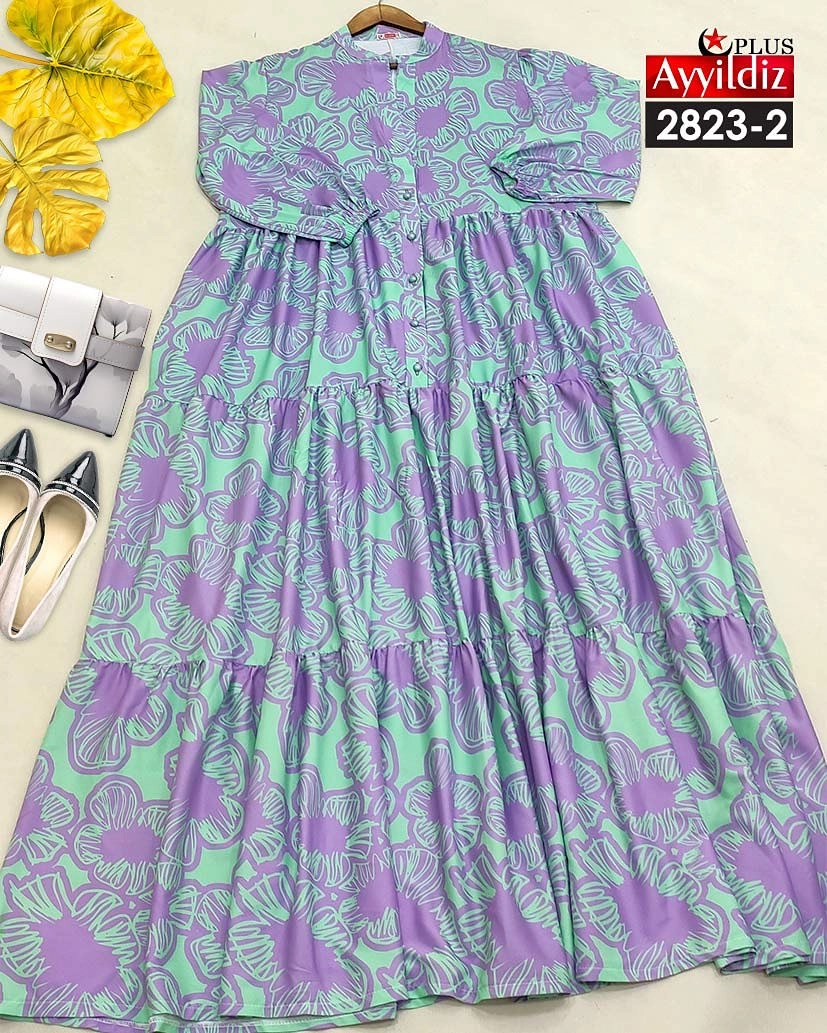 پیراهن مجلسی زنانه سایز بزرگ کد 2823