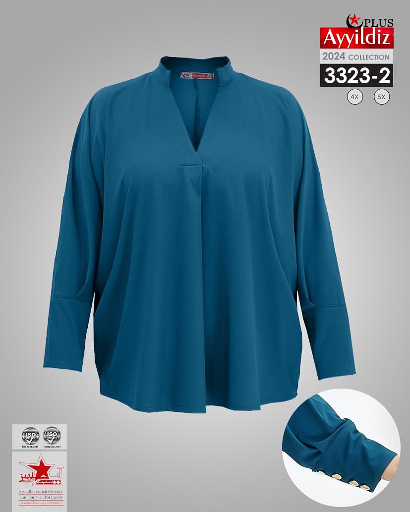 شومیز مجلسی زنانه سایز بزرگ کد 3323