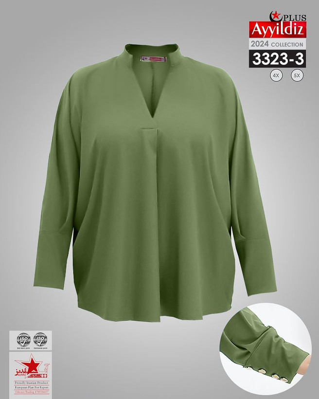 شومیز مجلسی زنانه سایز بزرگ کد 3323