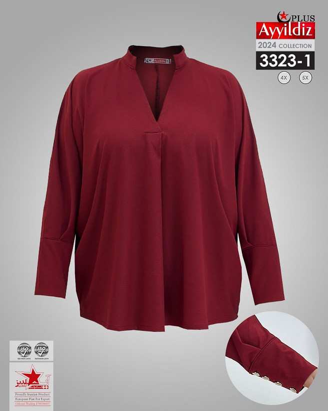 شومیز مجلسی زنانه سایز بزرگ کد 3323
