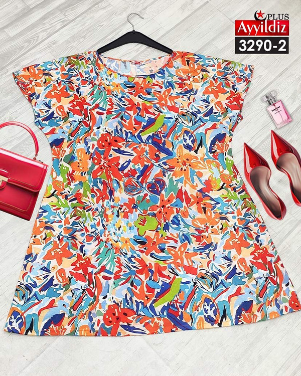 تونیک راحتی زنانه سایز بزرگ کد 3290