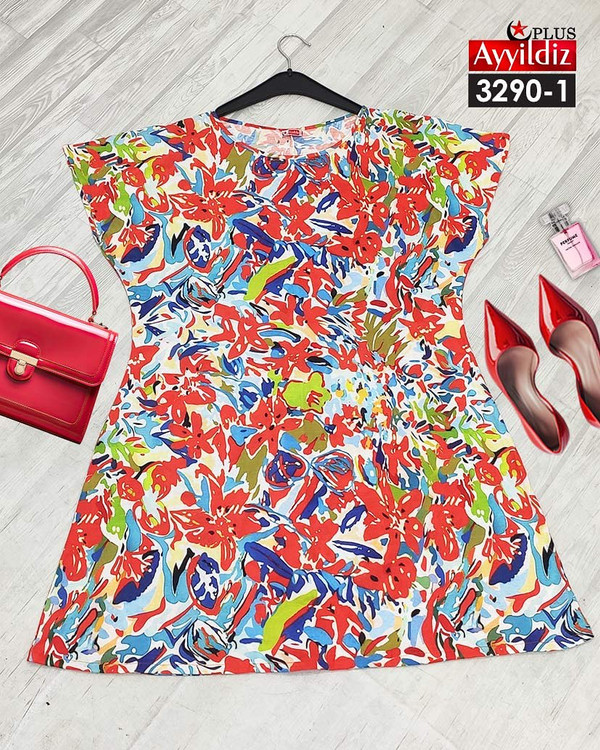 تونیک راحتی زنانه سایز بزرگ کد 3290