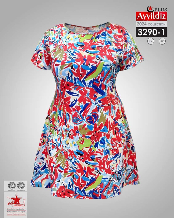 تونیک راحتی زنانه سایز بزرگ کد 3290