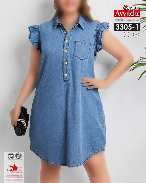 تونیک لی شسته شده زنانه سایز بزرگ کد 3305