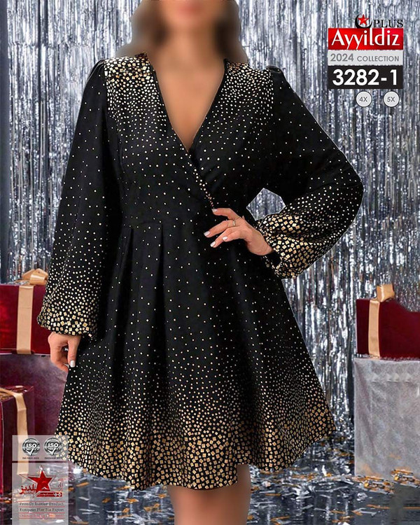 پیراهن مجلسی کوتاه زنانه سایز بزرگ کد 3282