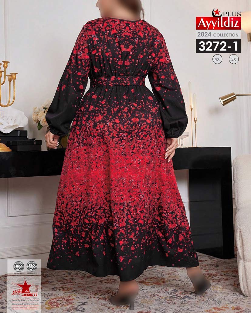 پیراهن مجلسی زنانه سایز بزرگ کد 3272