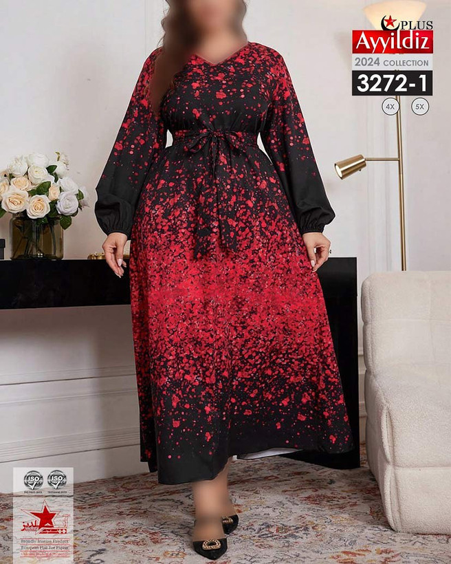 پیراهن مجلسی زنانه سایز بزرگ کد 3272