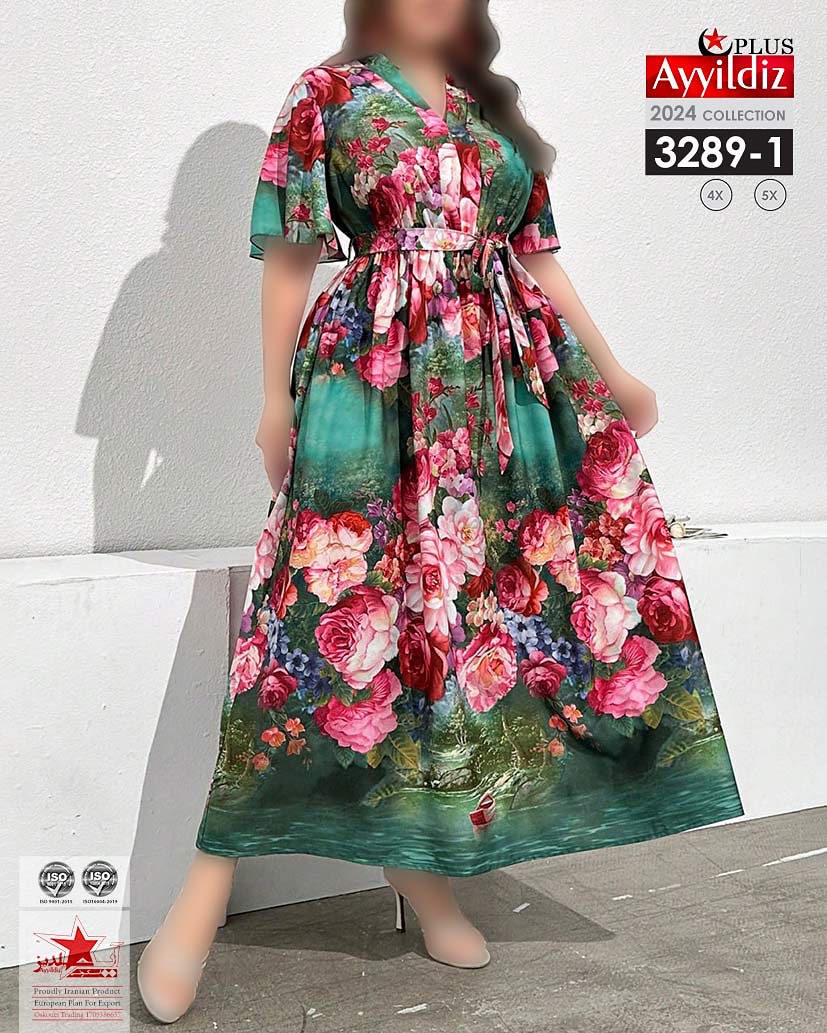 پیراهن مجلسی زنانه سایز بزرگ کد 3289