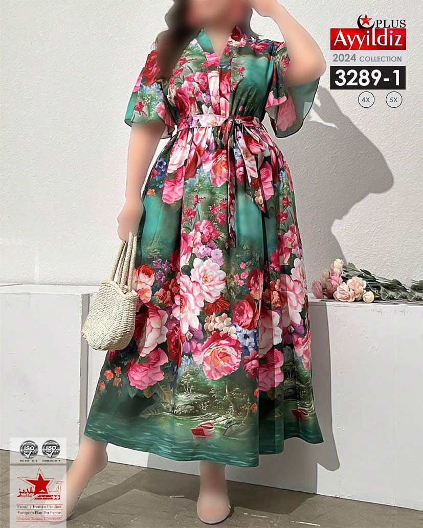 پیراهن مجلسی زنانه سایز بزرگ کد 3289