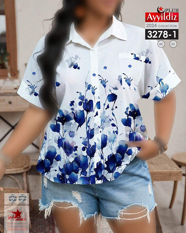 شومیز مجلسی زنانه سایز بزرگ کد 3278