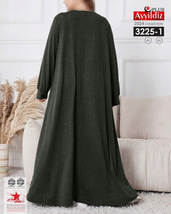 پیراهن آزاد یقه زیپ زنانه سایز بزرگ کد 3225