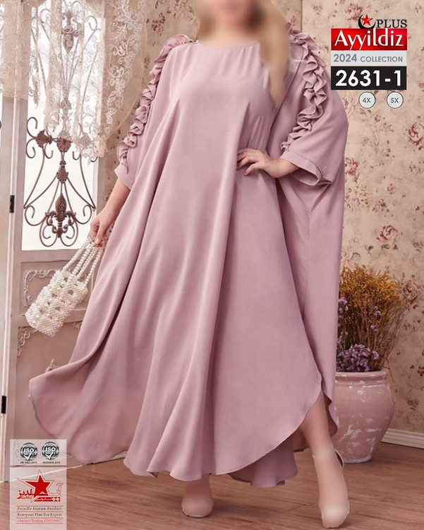 پیراهن/مانتو جلو بسته ازاد سایز بزرگ کد 2631