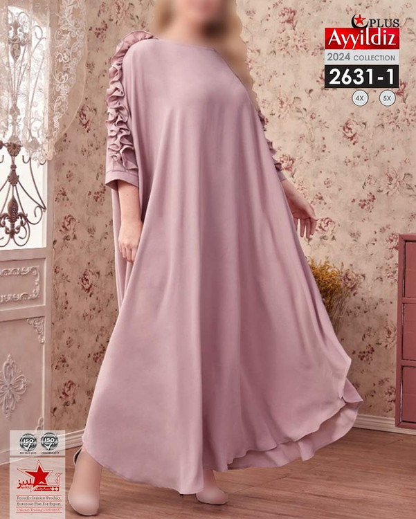 پیراهن/مانتو جلو بسته ازاد سایز بزرگ کد 2631