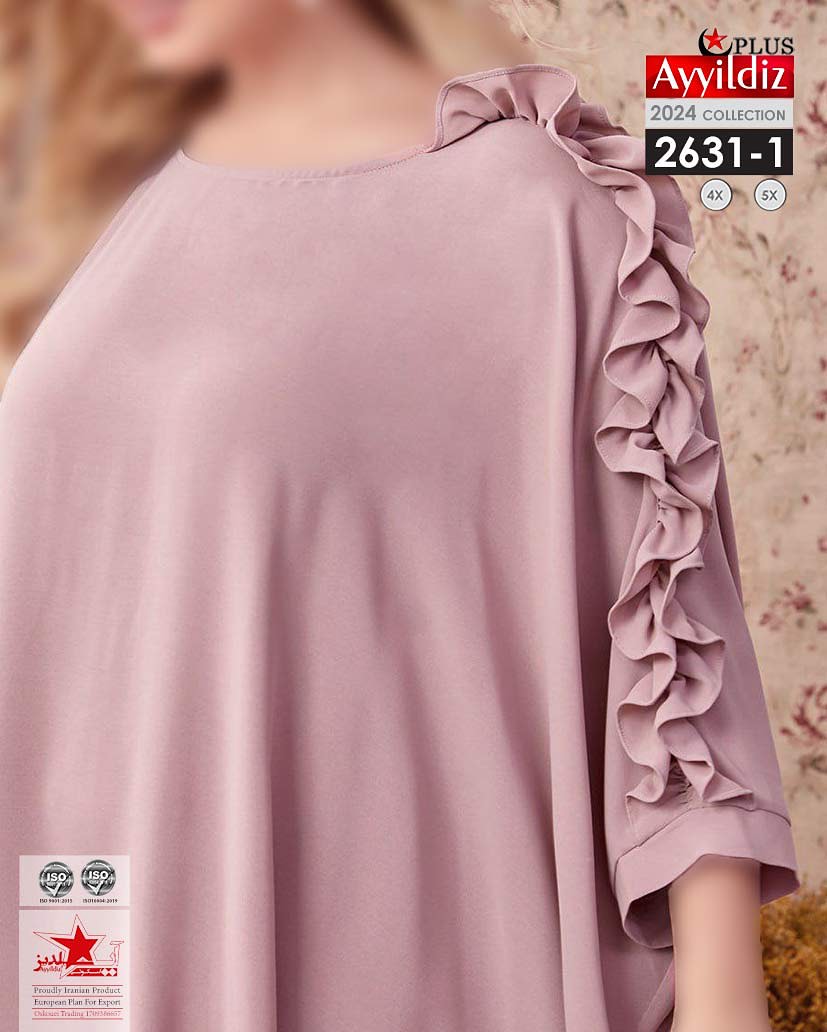 پیراهن/مانتو جلو بسته ازاد سایز بزرگ کد 2631
