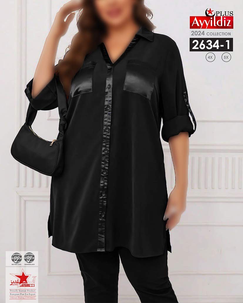 شومیز/تونیک/مانتویی زنانه سایز بزرگ کد 2634