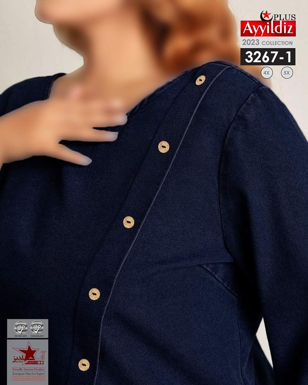 بلوز جین زنانه سایز بزرگ کد 3267