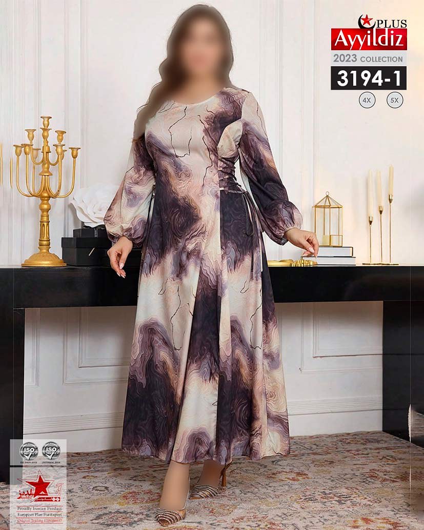 پیراهن مجلسی زنانه سایز بزرگ کد 3194