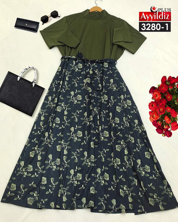 پیراهن مجلسی زنانه سایز بزرگ کد 3280